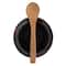 Hello Honey® 4.4" Black Stoneware Sugar Pot with Lid & Wood Spoon